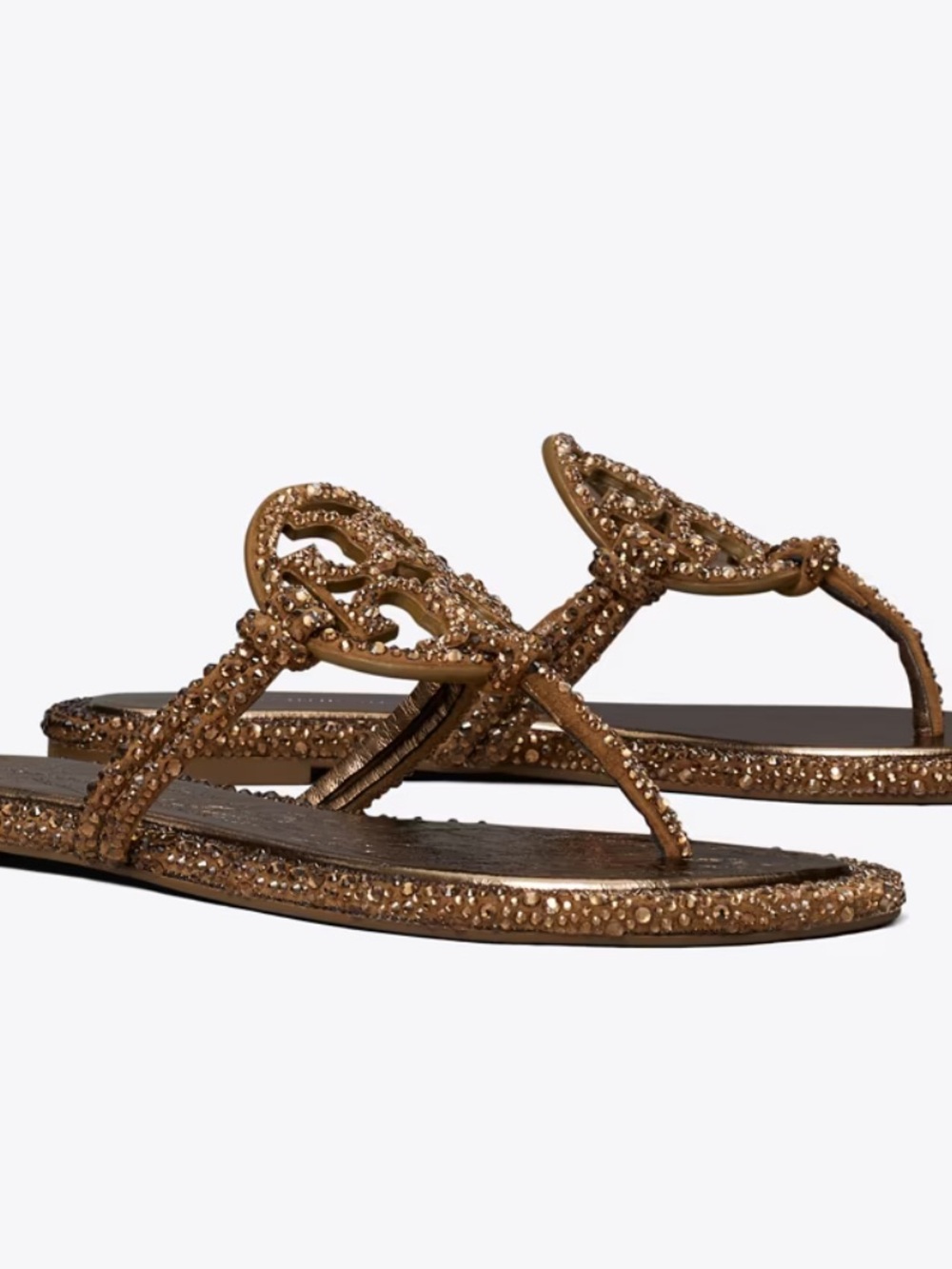 Tory Burch Miller Knotted Crystal Flip Flops Sandals Size 11